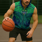 Personalized Canberra Raiders Sleeveless Zip Hoodie Polynesian Tribal Pattern Style