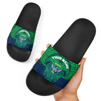 Personalized Canberra Raiders Slide Sandals Polynesian Tribal Pattern Style