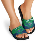 Personalized Canberra Raiders Slide Sandals Polynesian Tribal Pattern Style