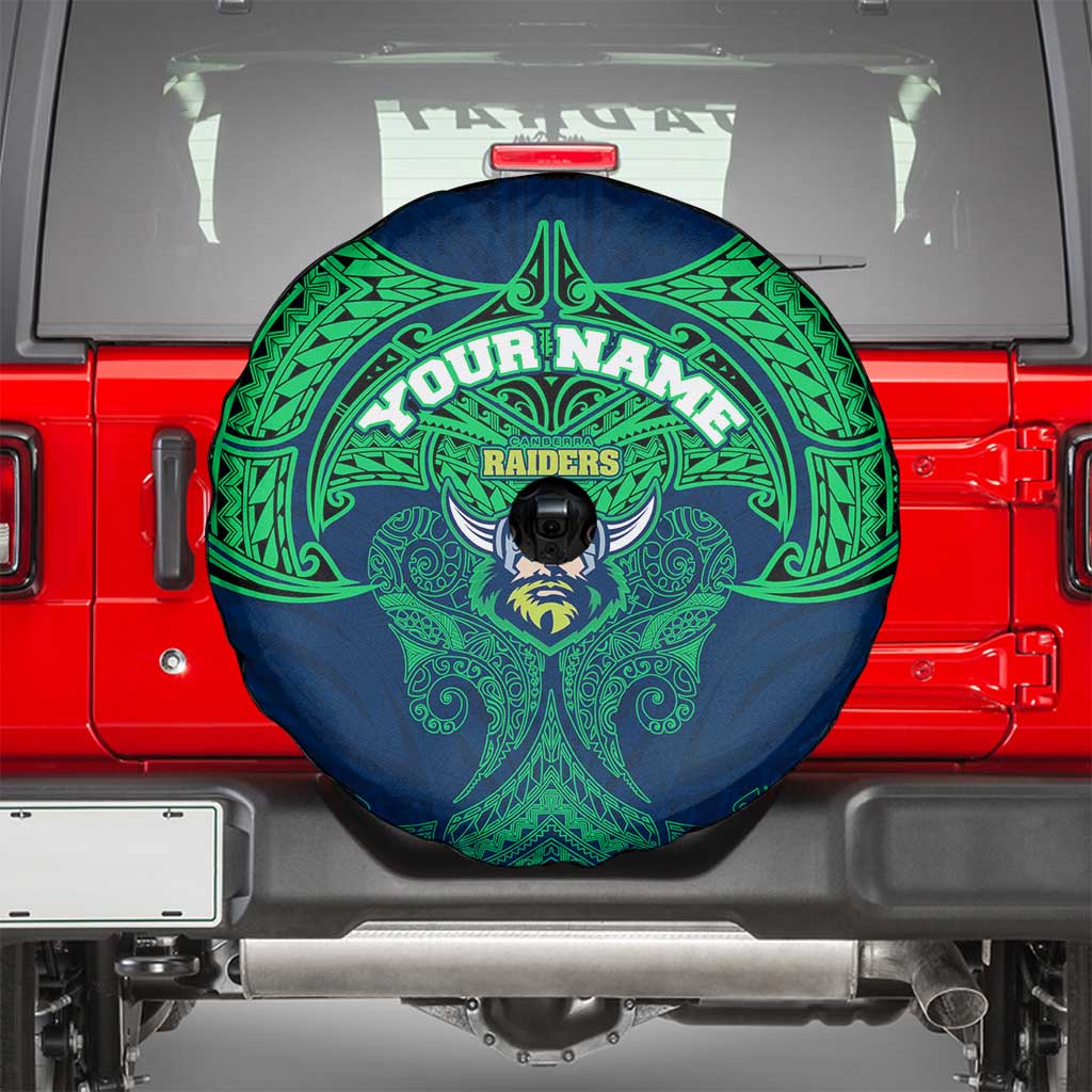 Personalized Canberra Raiders Spare Tire Cover Polynesian Tribal Pattern Style