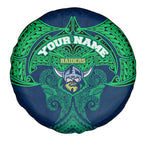 Personalized Canberra Raiders Spare Tire Cover Polynesian Tribal Pattern Style