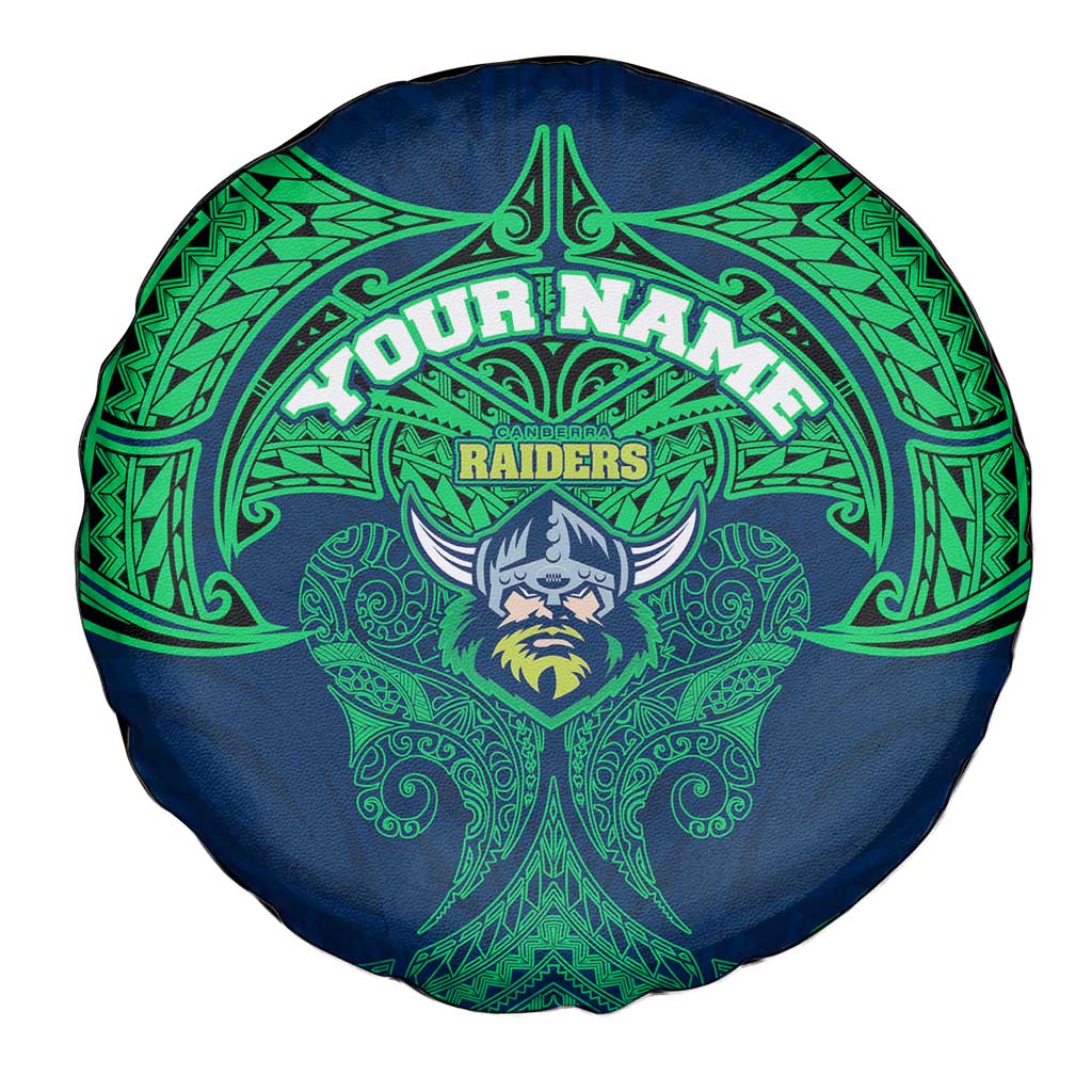 Personalized Canberra Raiders Spare Tire Cover Polynesian Tribal Pattern Style