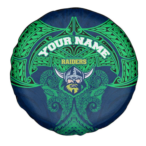 Personalized Canberra Raiders Spare Tire Cover Polynesian Tribal Pattern Style
