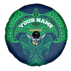 Personalized Canberra Raiders Spare Tire Cover Polynesian Tribal Pattern Style