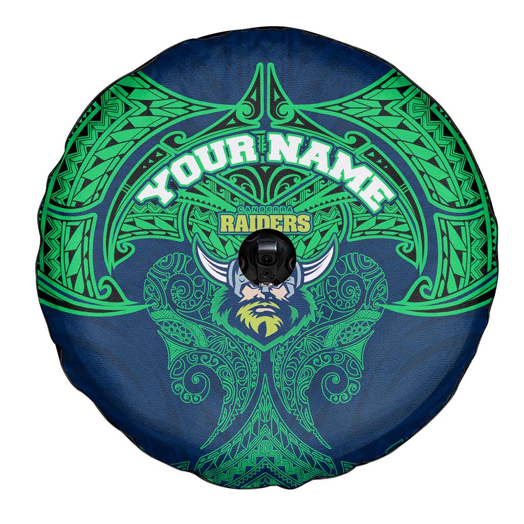 Personalized Canberra Raiders Spare Tire Cover Polynesian Tribal Pattern Style