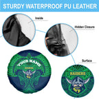 Personalized Canberra Raiders Spare Tire Cover Polynesian Tribal Pattern Style