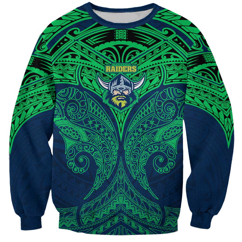Personalized Canberra Raiders Sweatshirt Polynesian Tribal Pattern Style