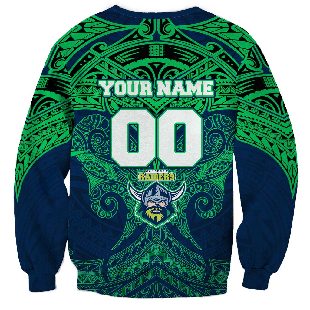 Personalized Canberra Raiders Sweatshirt Polynesian Tribal Pattern Style