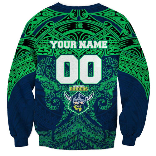 Personalized Canberra Raiders Sweatshirt Polynesian Tribal Pattern Style
