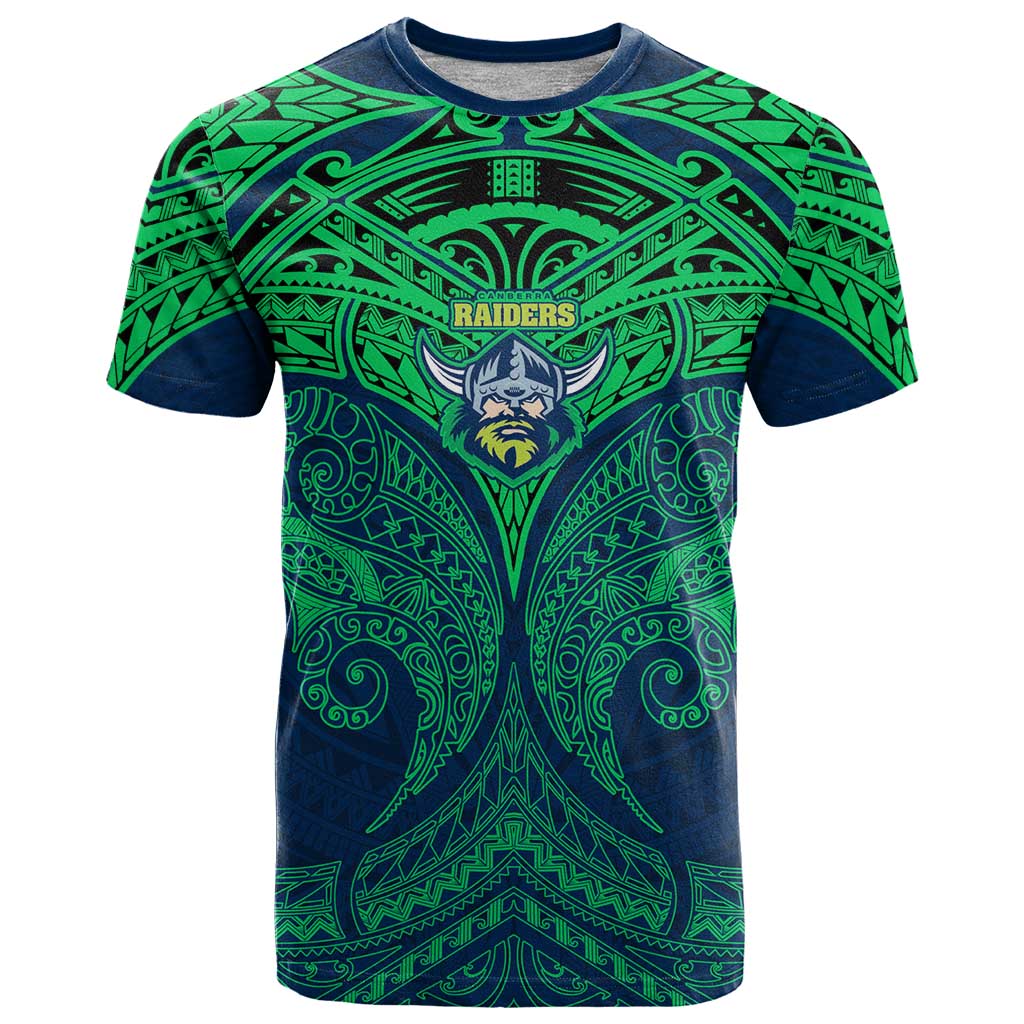Personalized Canberra Raiders T Shirt Polynesian Tribal Pattern Style