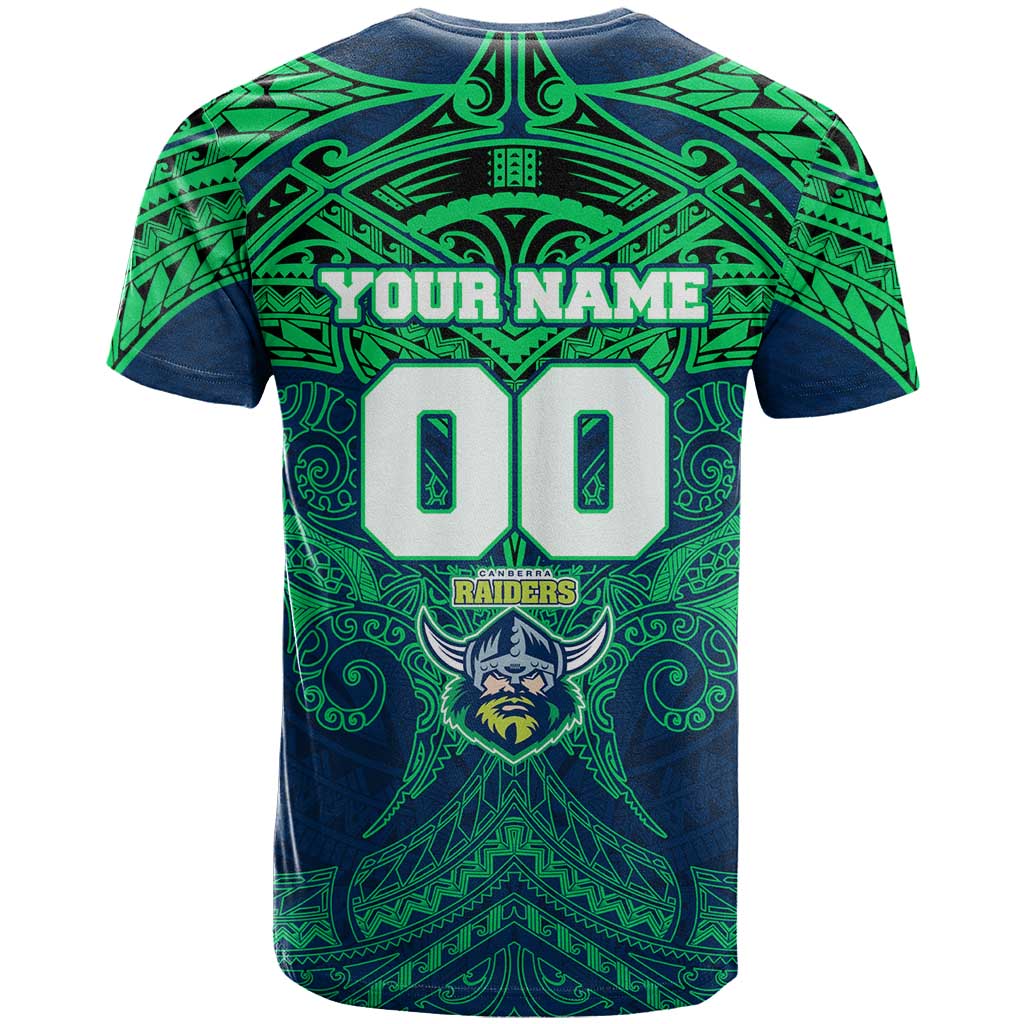 Personalized Canberra Raiders T Shirt Polynesian Tribal Pattern Style