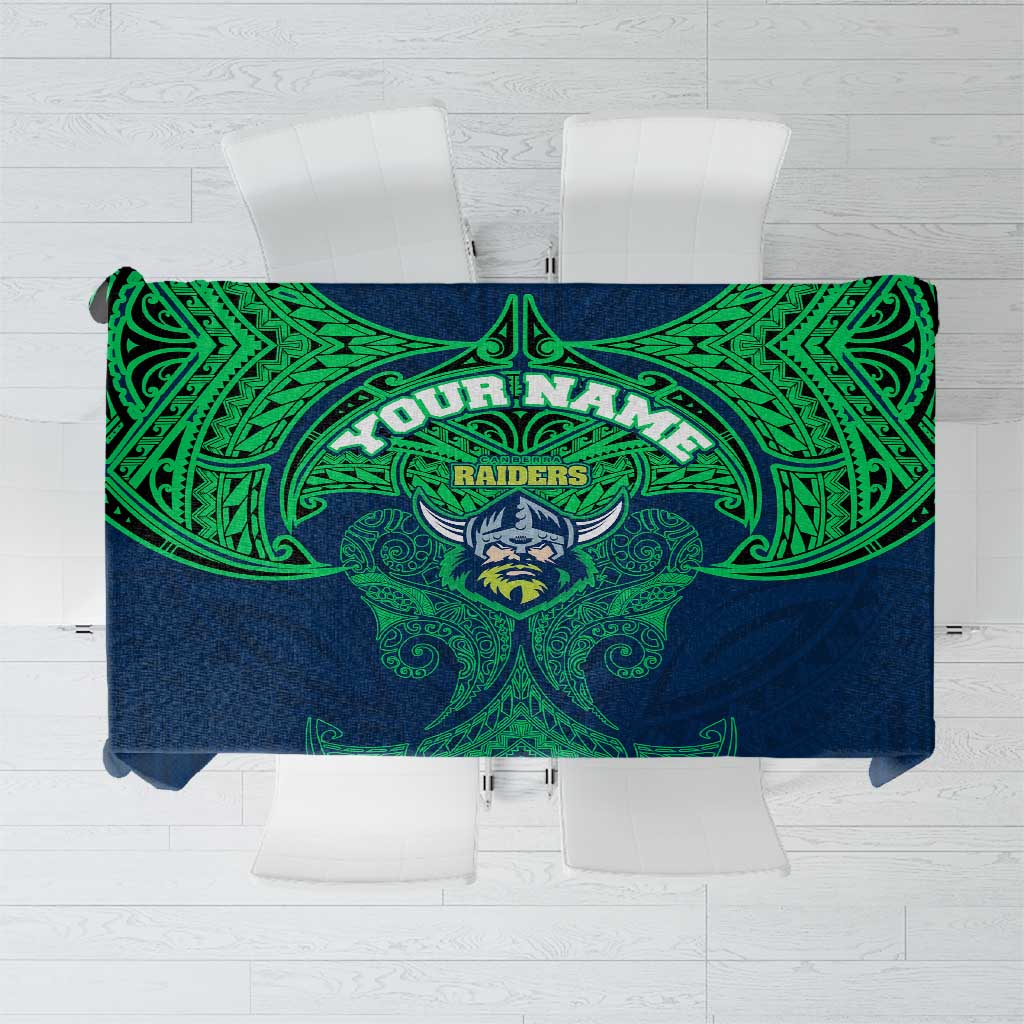 Personalized Canberra Raiders Tablecloth Polynesian Tribal Pattern Style