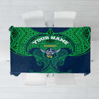 Personalized Canberra Raiders Tablecloth Polynesian Tribal Pattern Style
