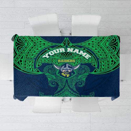 Personalized Canberra Raiders Tablecloth Polynesian Tribal Pattern Style