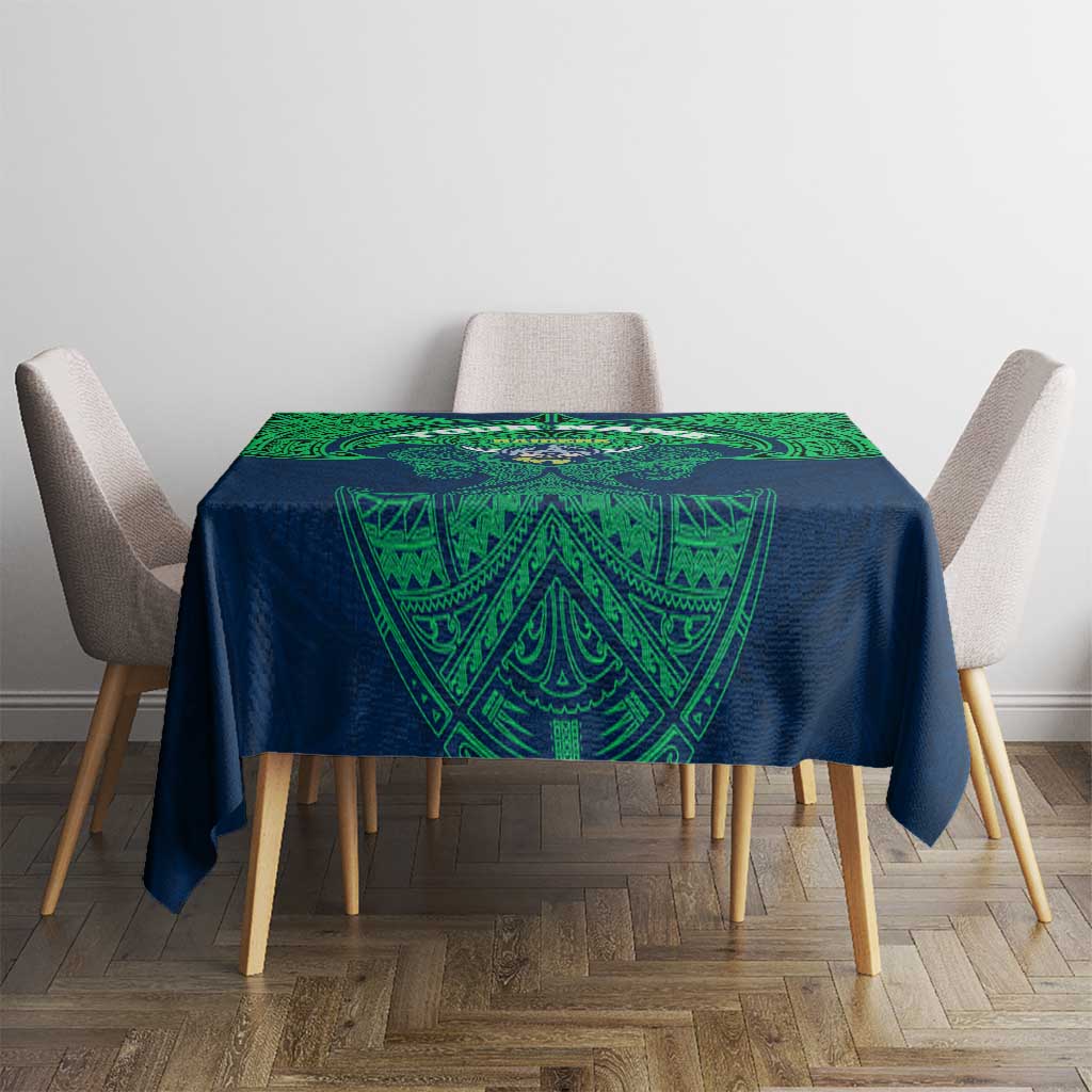 Personalized Canberra Raiders Tablecloth Polynesian Tribal Pattern Style