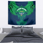 Personalized Canberra Raiders Tapestry Polynesian Tribal Pattern Style