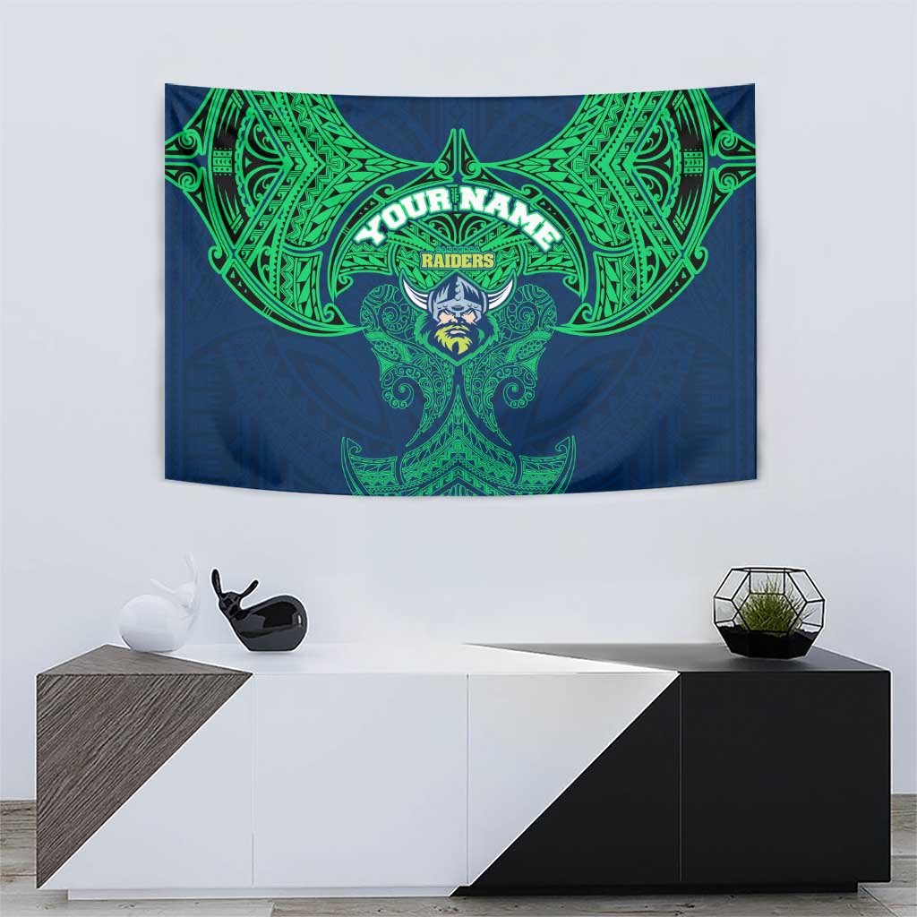 Personalized Canberra Raiders Tapestry Polynesian Tribal Pattern Style