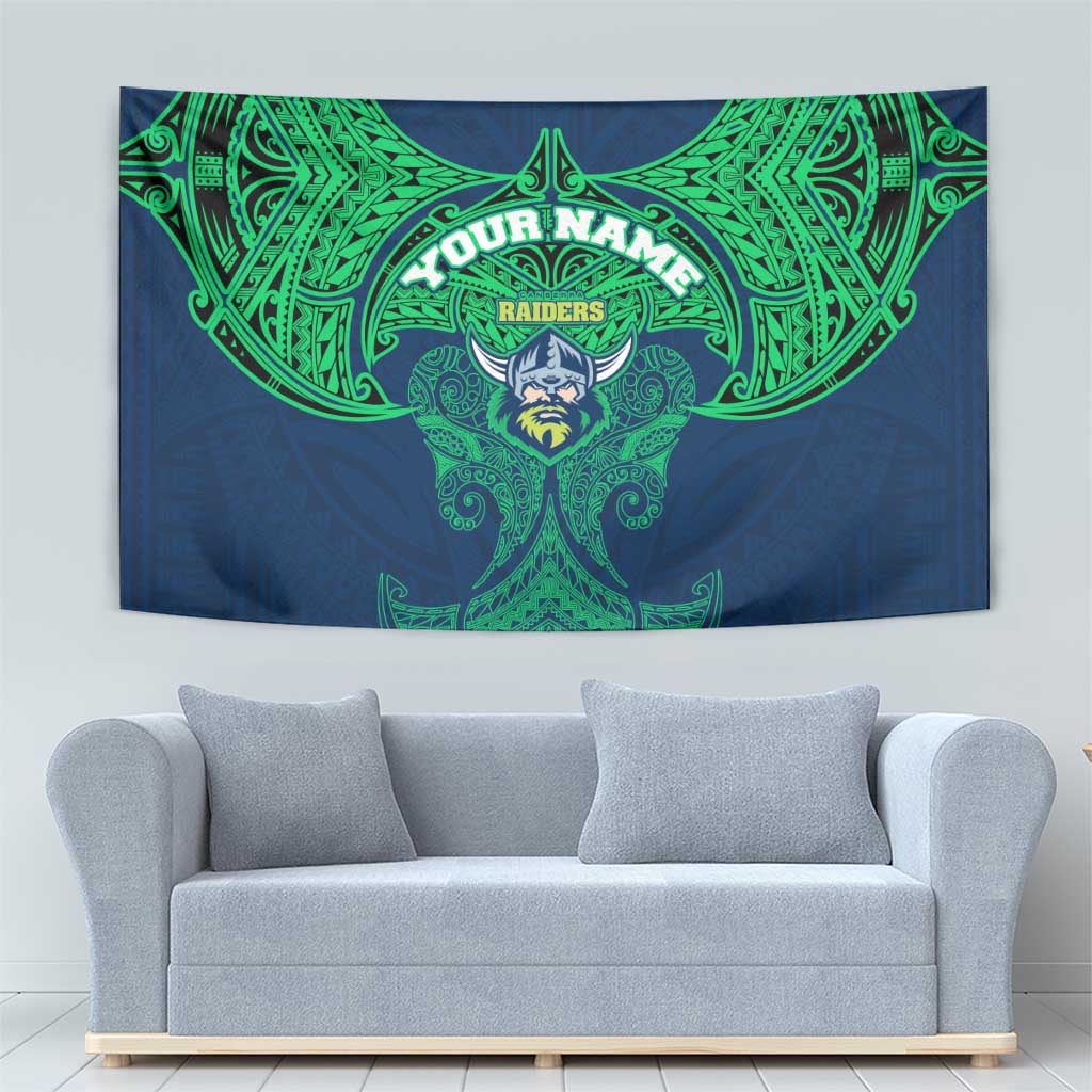 Personalized Canberra Raiders Tapestry Polynesian Tribal Pattern Style