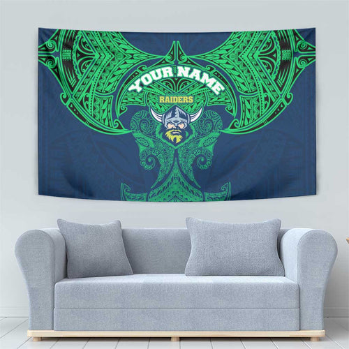 Personalized Canberra Raiders Tapestry Polynesian Tribal Pattern Style