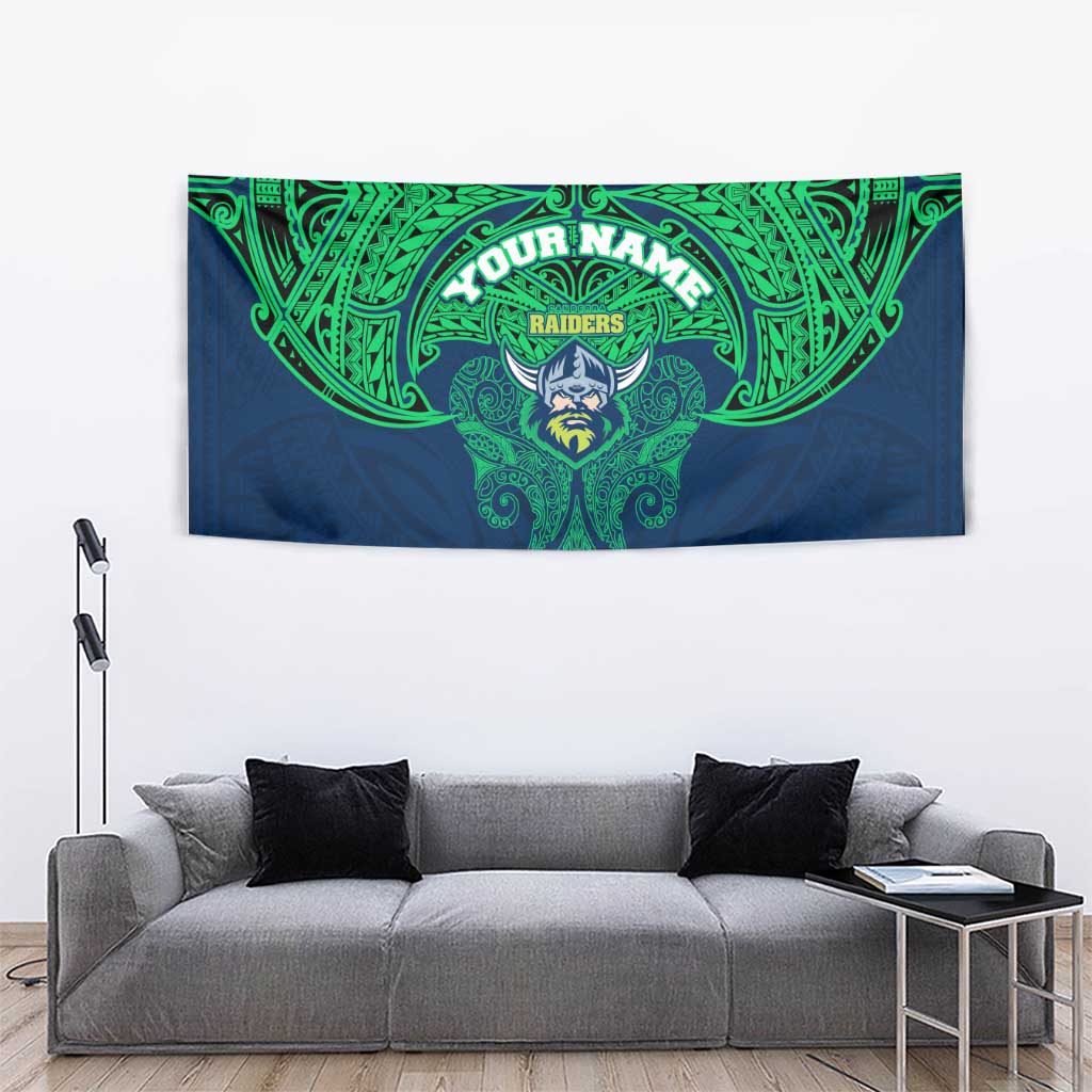 Personalized Canberra Raiders Tapestry Polynesian Tribal Pattern Style
