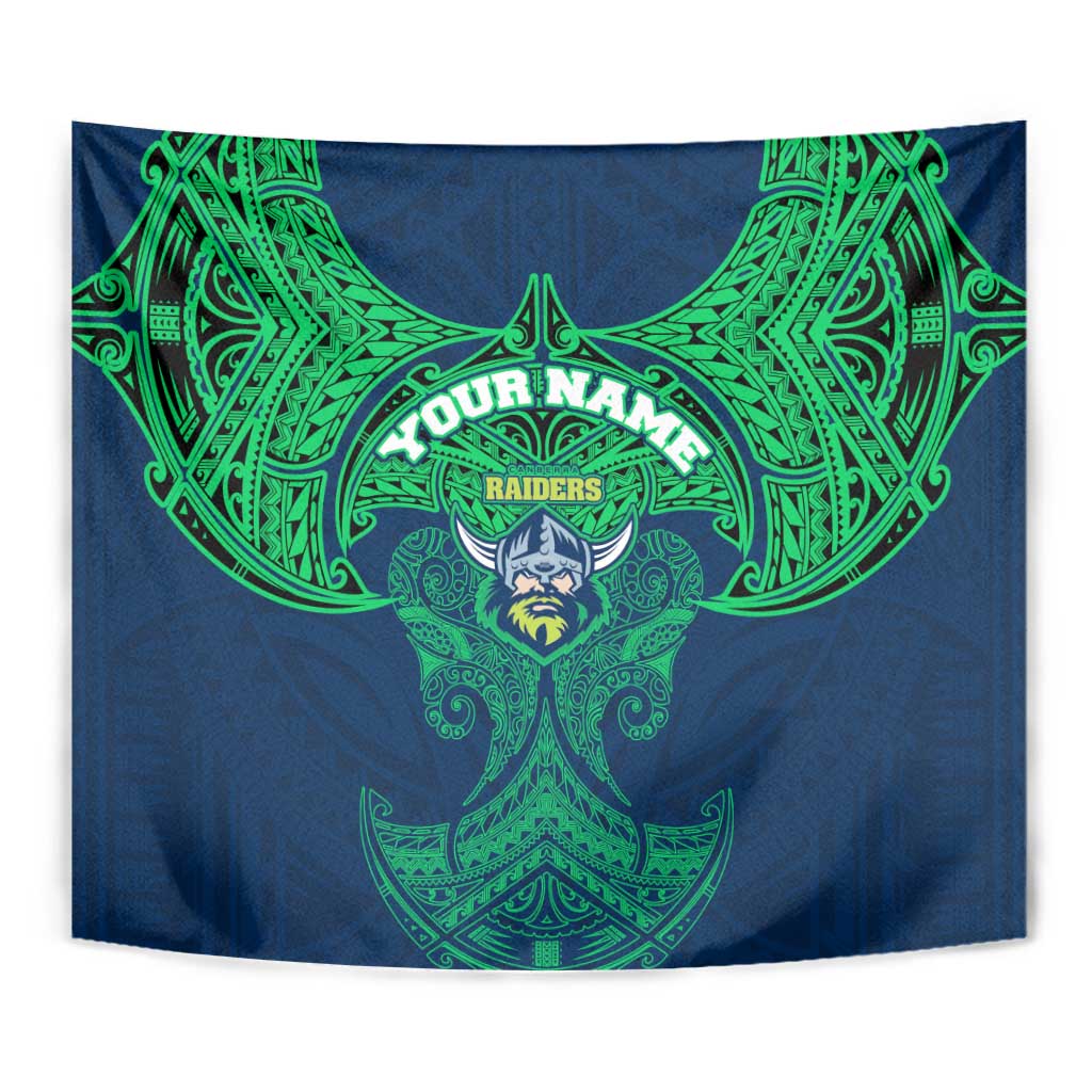 Personalized Canberra Raiders Tapestry Polynesian Tribal Pattern Style
