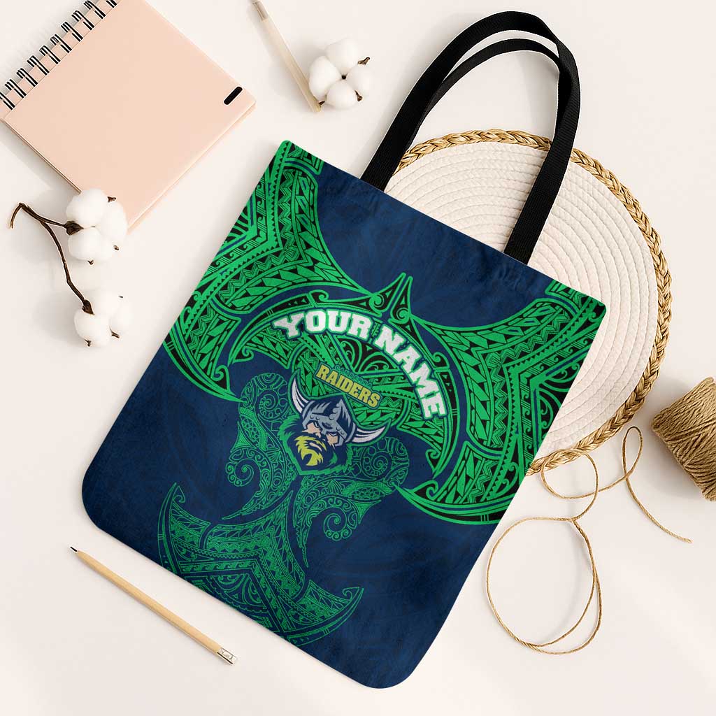 Personalized Canberra Raiders Tote Bag Polynesian Tribal Pattern Style