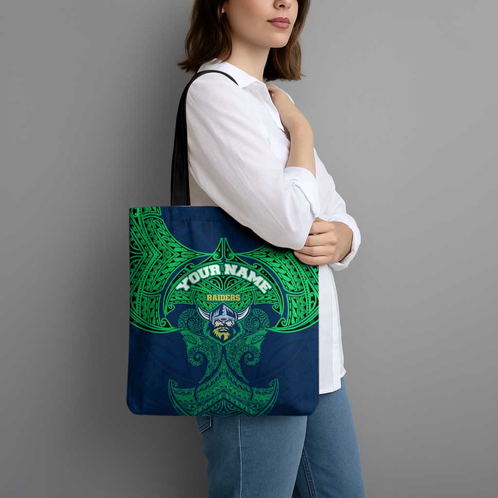 Personalized Canberra Raiders Tote Bag Polynesian Tribal Pattern Style