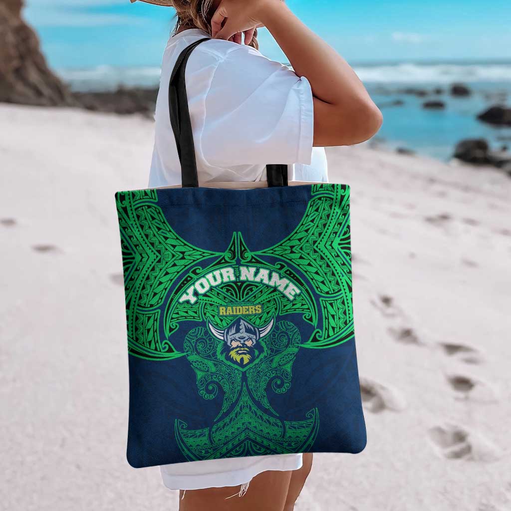 Personalized Canberra Raiders Tote Bag Polynesian Tribal Pattern Style