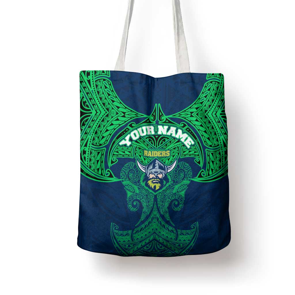 Personalized Canberra Raiders Tote Bag Polynesian Tribal Pattern Style