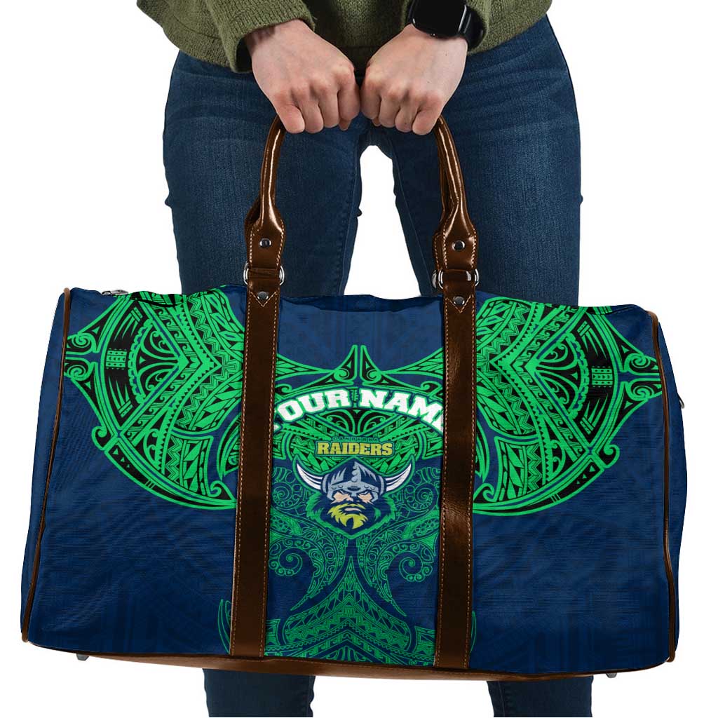 Personalized Canberra Raiders Travel Bag Polynesian Tribal Pattern Style