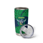 Personalized Canberra Raiders Tumbler Cup Polynesian Tribal Pattern Style