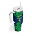 Personalized Canberra Raiders Tumbler With Handle Polynesian Tribal Pattern Style
