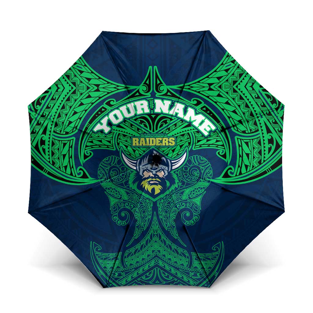 Personalized Canberra Raiders Umbrella Polynesian Tribal Pattern Style