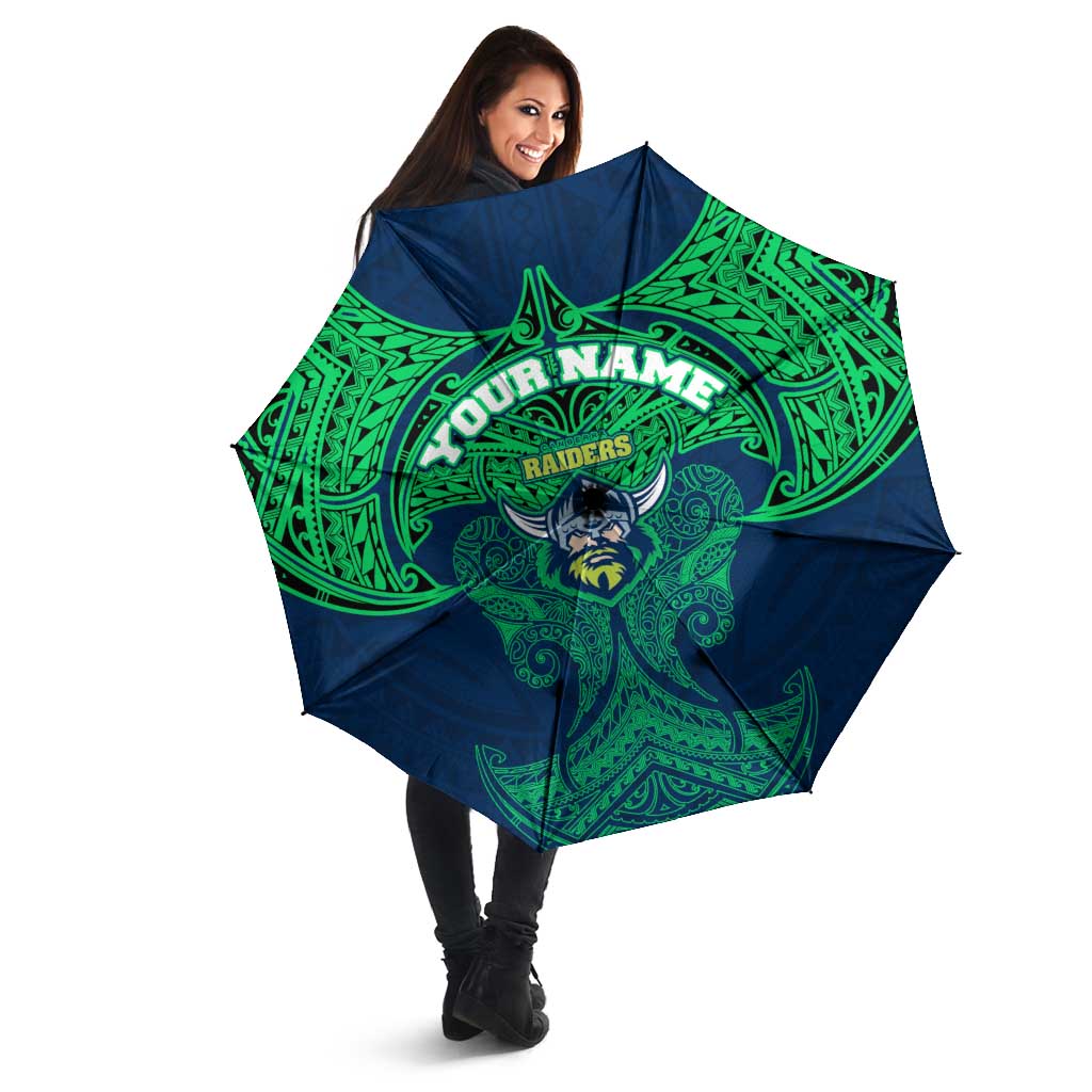Personalized Canberra Raiders Umbrella Polynesian Tribal Pattern Style