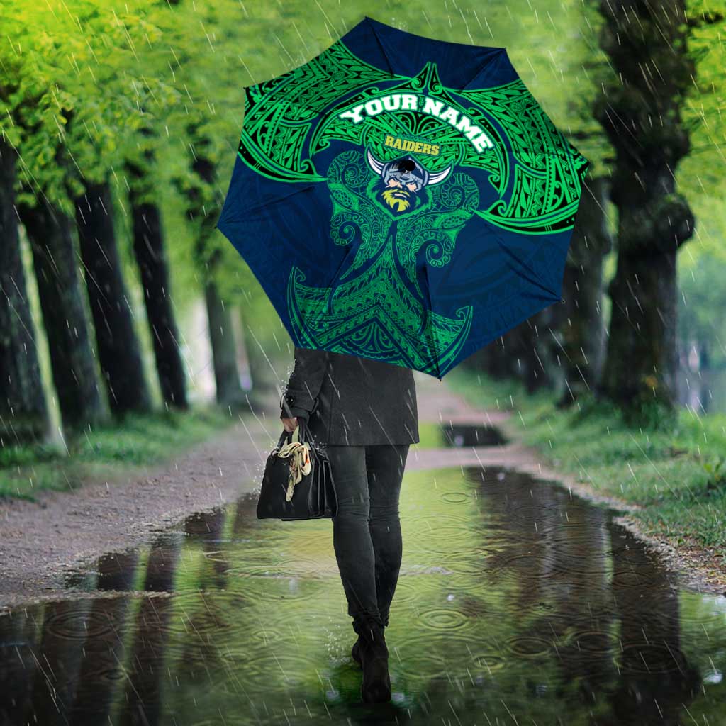 Personalized Canberra Raiders Umbrella Polynesian Tribal Pattern Style