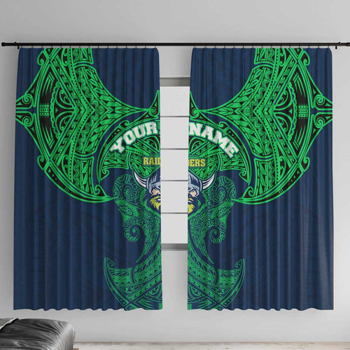 Personalized Canberra Raiders Window Curtain Polynesian Tribal Pattern Style