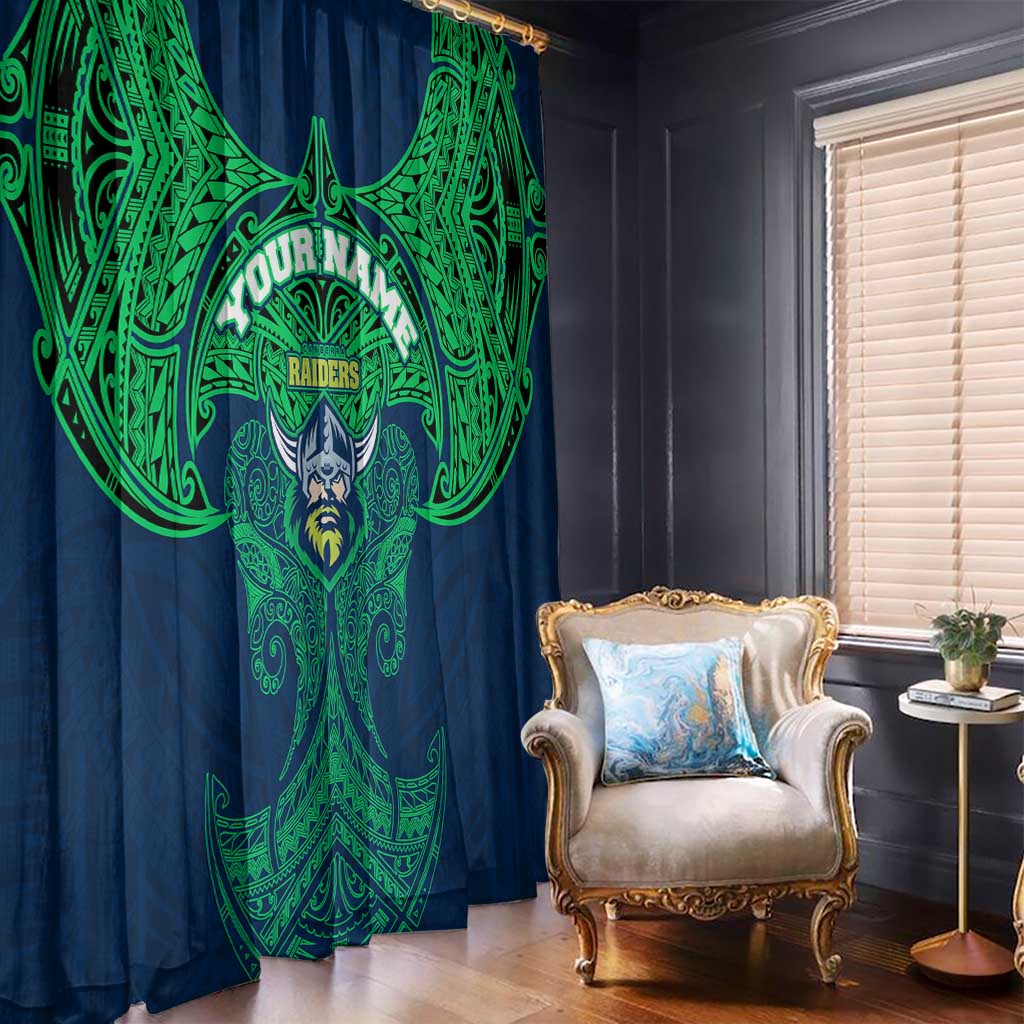 Personalized Canberra Raiders Window Curtain Polynesian Tribal Pattern Style