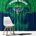 Personalized Canberra Raiders Window Curtain Polynesian Tribal Pattern Style