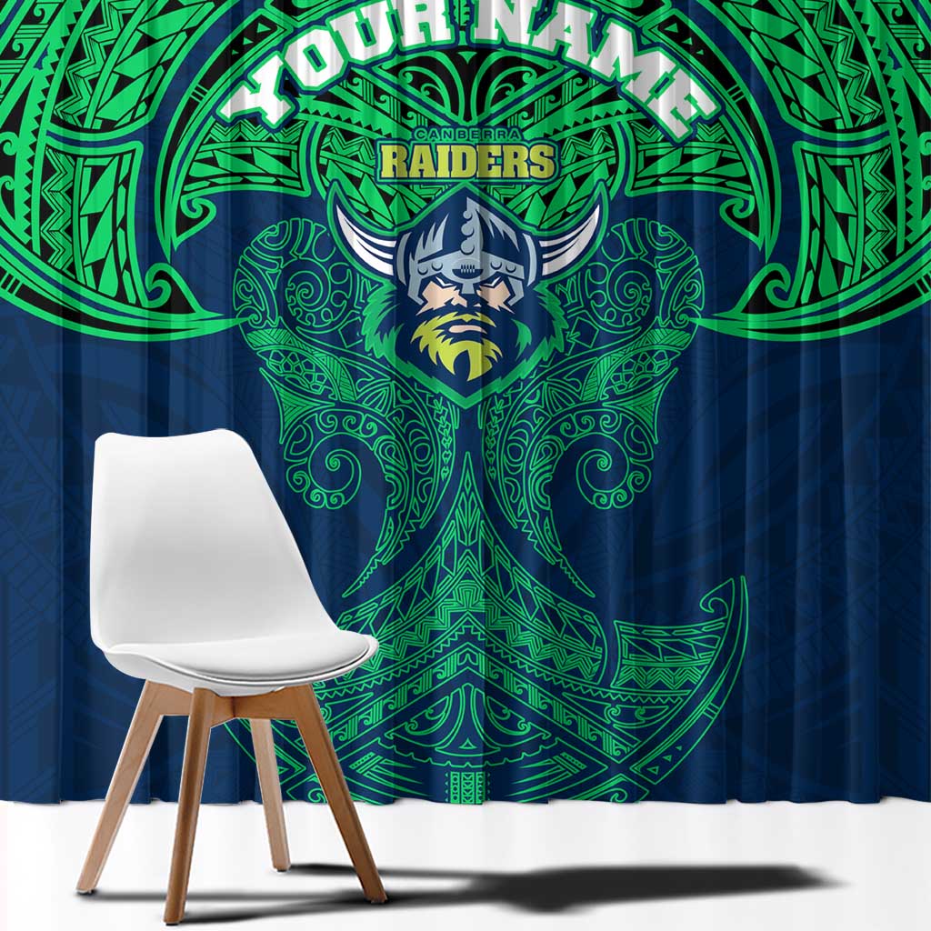 Personalized Canberra Raiders Window Curtain Polynesian Tribal Pattern Style