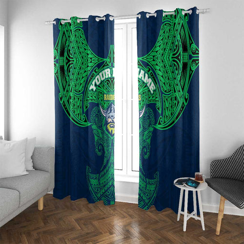 Personalized Canberra Raiders Window Curtain Polynesian Tribal Pattern Style