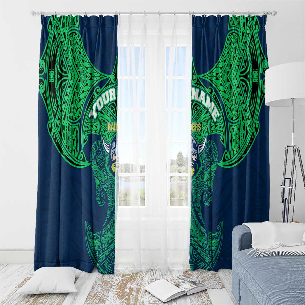 Personalized Canberra Raiders Window Curtain Polynesian Tribal Pattern Style