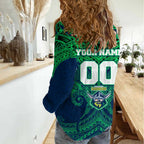 Personalized Canberra Raiders Women Casual Shirt Polynesian Tribal Pattern Style