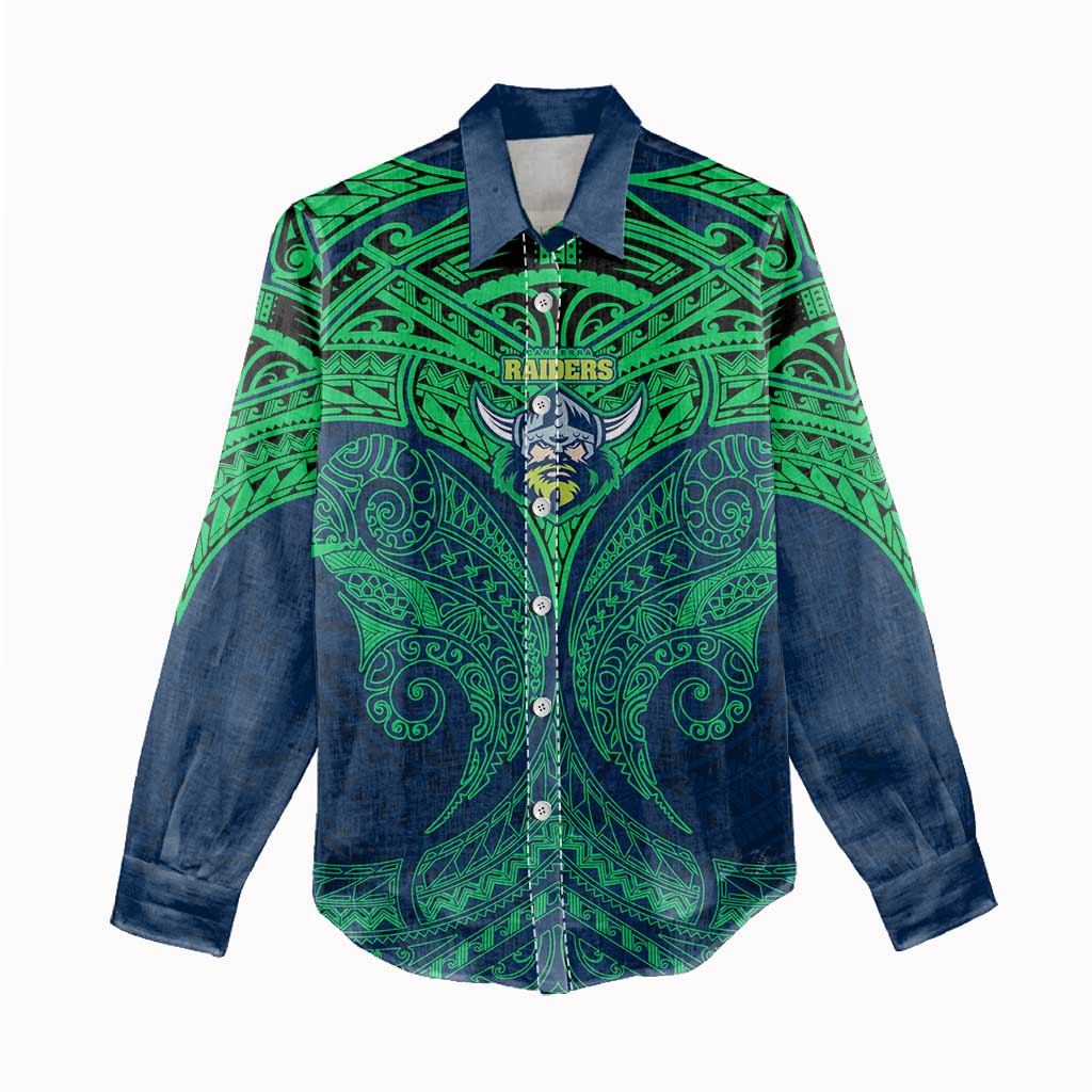 Personalized Canberra Raiders Women Casual Shirt Polynesian Tribal Pattern Style