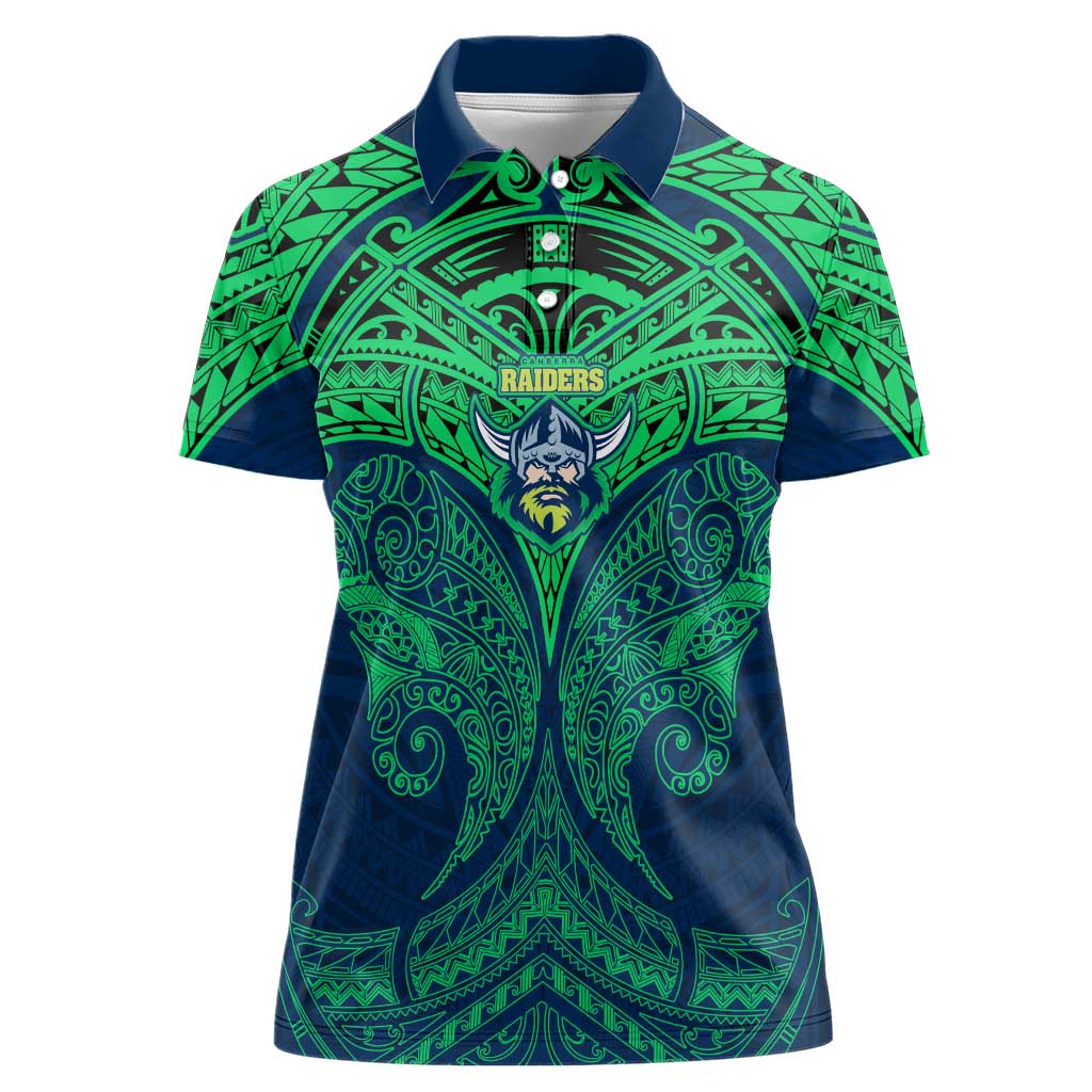 Personalized Canberra Raiders Women Polo Shirt Polynesian Tribal Pattern Style