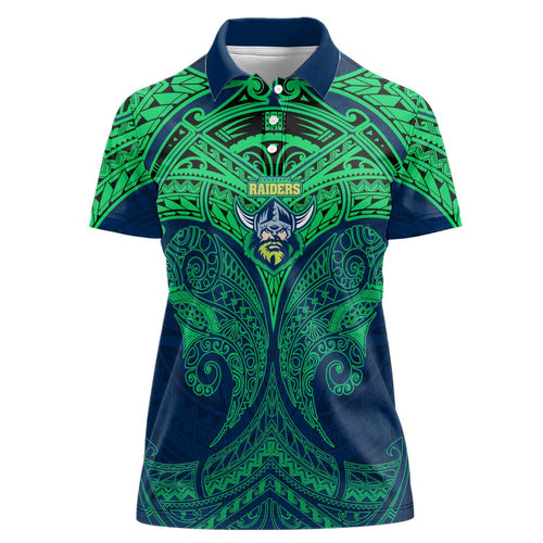 Personalized Canberra Raiders Women Polo Shirt Polynesian Tribal Pattern Style