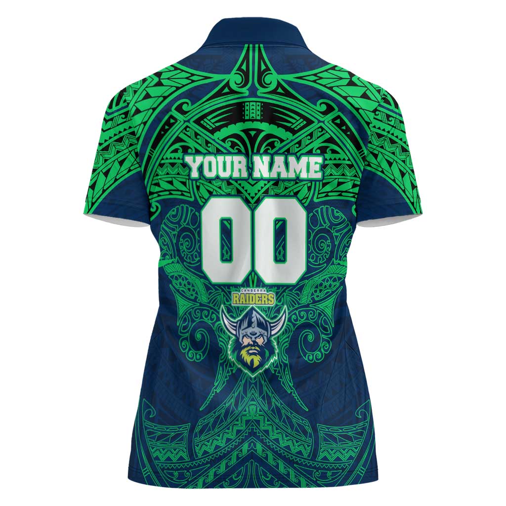 Personalized Canberra Raiders Women Polo Shirt Polynesian Tribal Pattern Style