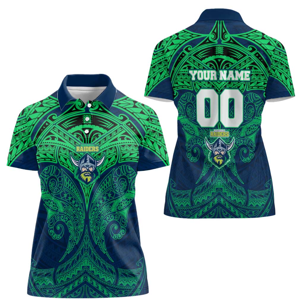 Personalized Canberra Raiders Women Polo Shirt Polynesian Tribal Pattern Style