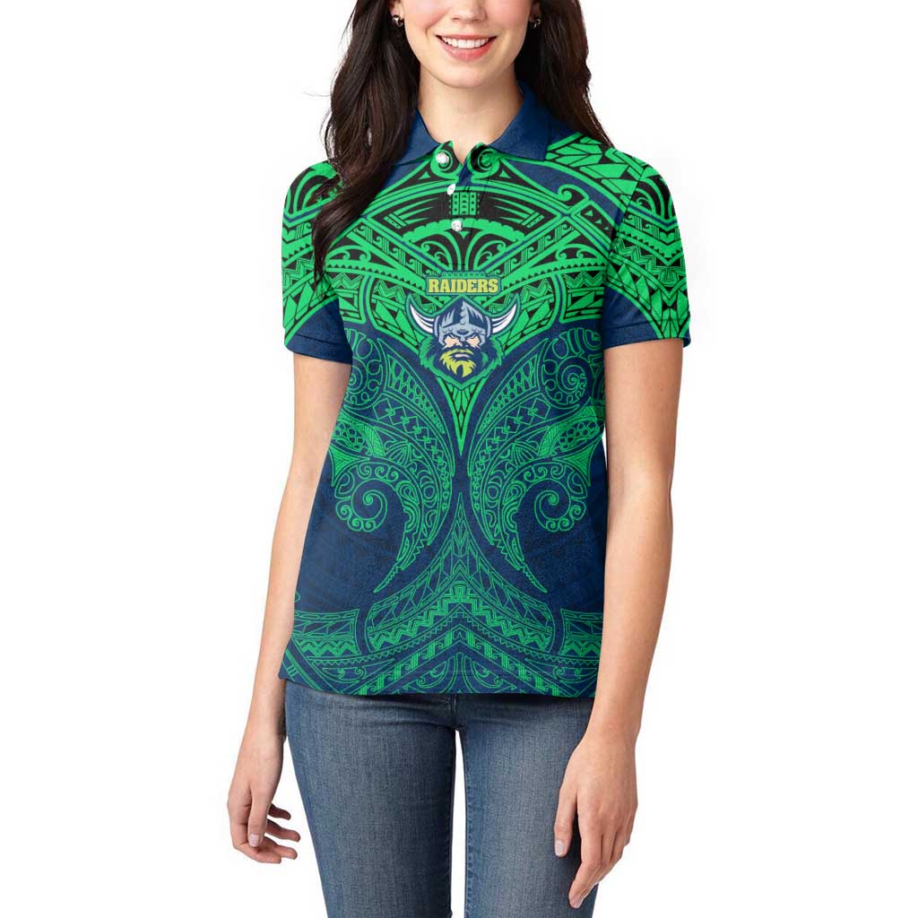 Personalized Canberra Raiders Women Polo Shirt Polynesian Tribal Pattern Style