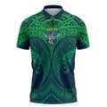 Personalized Canberra Raiders Zipper Polo Shirt Polynesian Tribal Pattern Style