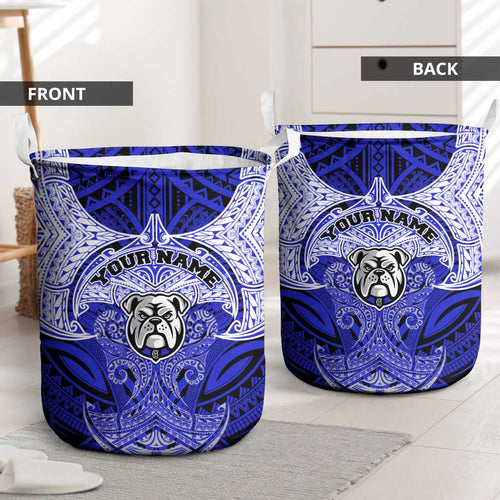 Personalized Canterbury-Bankstown Bulldogs Laundry Basket Polynesian Tribal Pattern Style